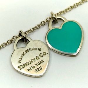 💎Tiffany & Co Blue Double Mini Heart Return To Tiffany Neckless